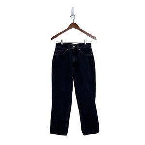 Denim forum the pin up‎ super high straight 28L black denim organic cotton sz 27